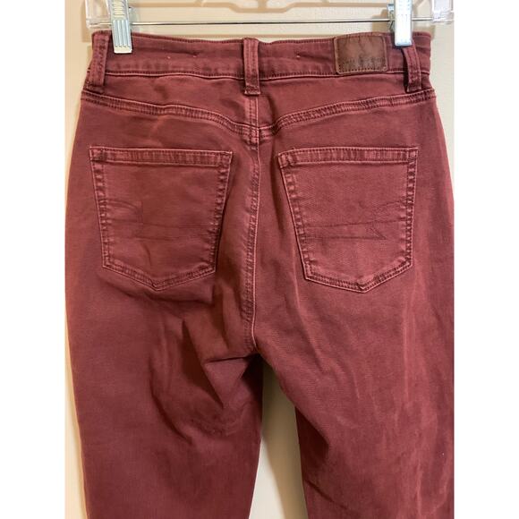 American Eagle - Burgundy Stretch Jeans - Size 0 Regular *NEW* Pants - Picture 4 of 7